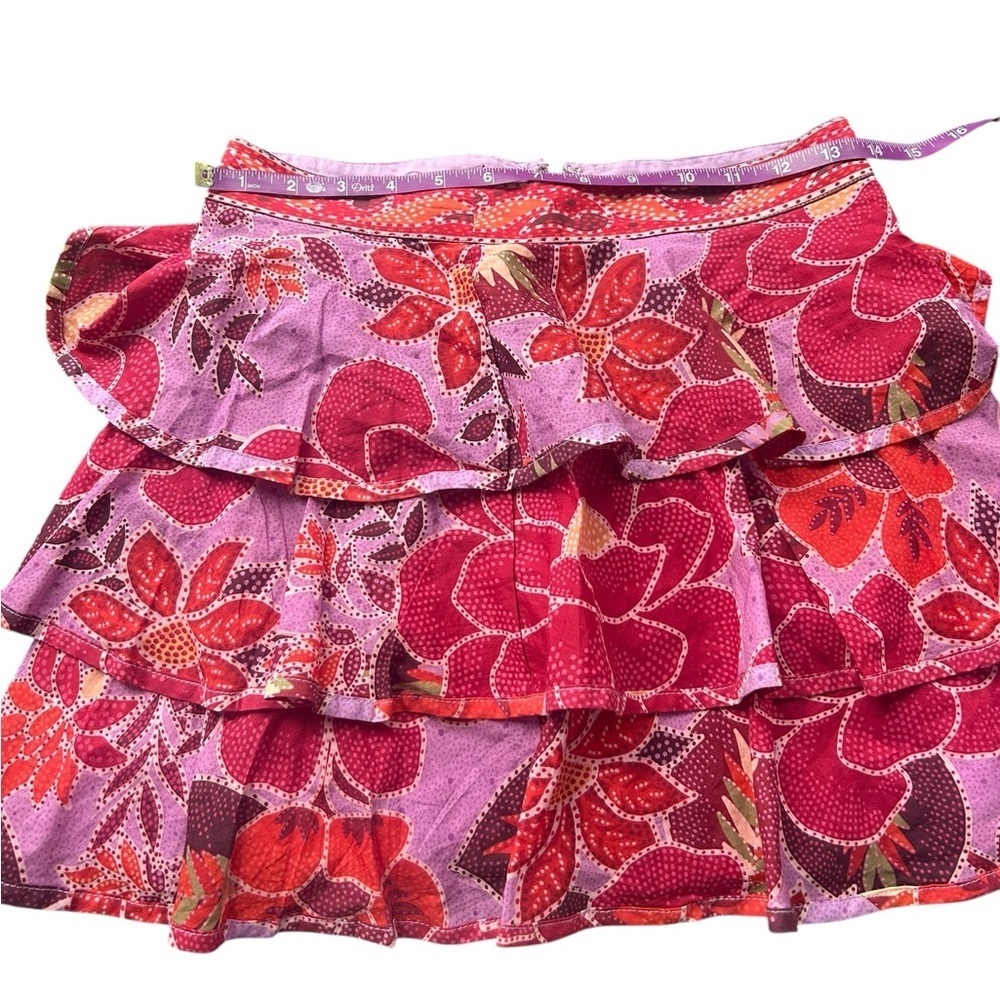Farm Rio Sweet Floral Lilac XS miniskirt purple pink red new with tags - Picture 6 of 11